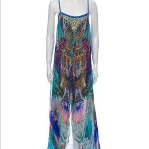 Camilla silk midi and maxi dress with Swarovski crystals. Adjustable straps.